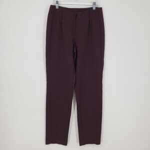 J. Jill‎ Pull on Ponte Knit Slim Leg Pants XS Ankle High Rise Burgundy Red